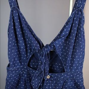Free People Denim Front Tie Romper - Size L